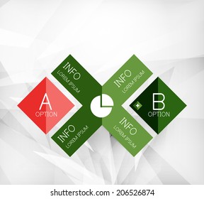 Vector modern business presentation - glossy overlapping paper pieces