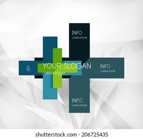 Vector modern business presentation - glossy overlapping paper pieces