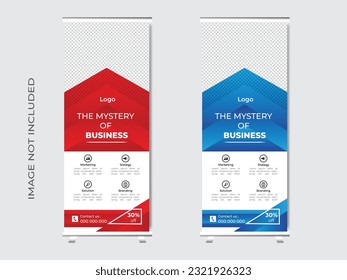 Vector modern business roll up stand banner design template .
