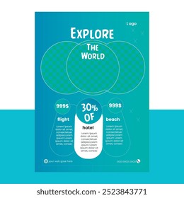 Vector modern business travel flyer and travel agency poster design template, Travel brochure template,