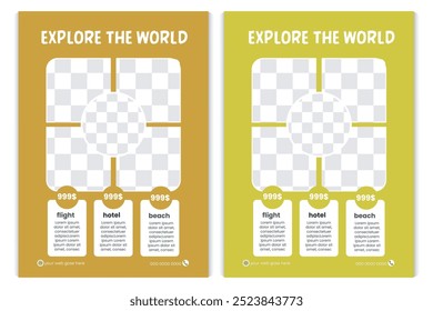 Vector modern business travel flyer and travel agency poster design template, Travel brochure template,
