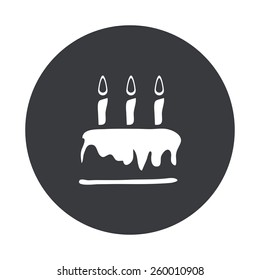 Vector modern cake gray circle icon on white background