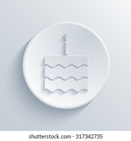 Vector modern cake light circle icon with shadow