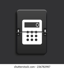 vector modern calculator scoreboard black icon. Eps 10