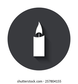 Vector modern candle gray circle icon on white background