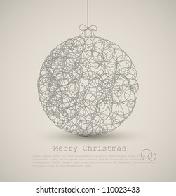 Vector modern card with abstract christmas decoration on a light background