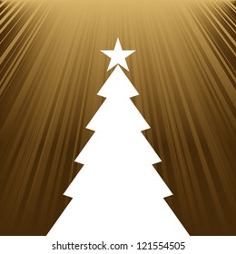 Vector modern card with abstract green christmas tree on a light background