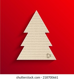 Vector modern cardboard christmas tree background. Eps10