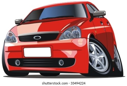 Vector modern cartoon car. More cartoon cars see in my portfolio