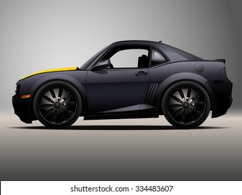 Vector modern cartoon car, muscle car