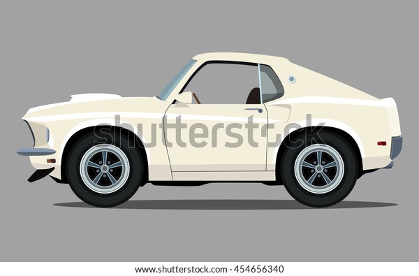 Vector modern cartoon car,\
muscle car