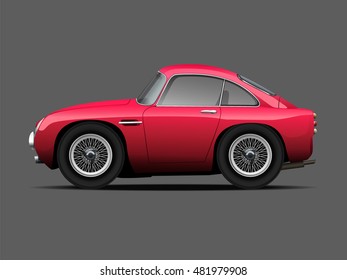 Vector modern cartoon car. retro car