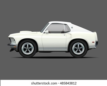 Vector modern cartoon car. retro car