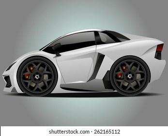 Vector modern cartoon car, sports car