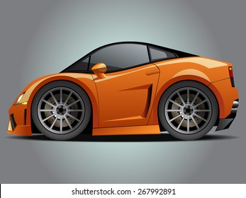 Vector modern cartoon car, sports car