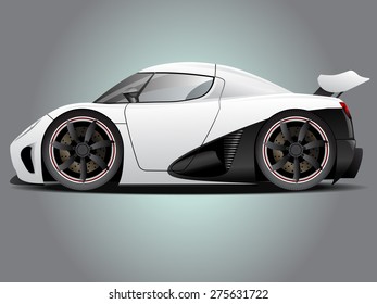 Vector modern cartoon car, sports car