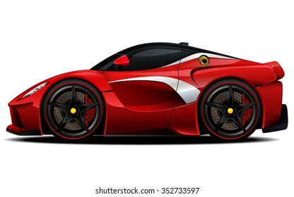 Vector modern cartoon car, sports car