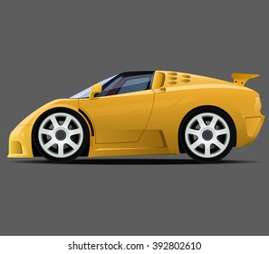 Vector modern cartoon car, sports car