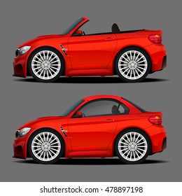 Vector modern cartoon car, sports car