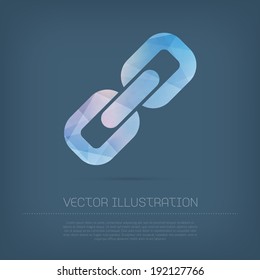 Vector modern chain link icon with colorful trendy and modern polygonal texture