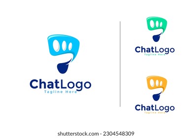 Vector modern chat bubble with feet symbol logo collection. Creative logo inspiration
