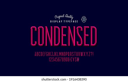 Vector of Modern Chiseled Alphabet Letters and numbers, Beveled stylized fonts, Colorful, Emboss Condensed Letters set for Futuristic, universal, Fashion, Beauty, Branding.