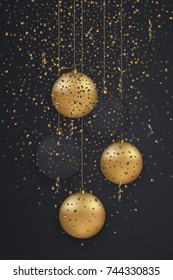 Vector modern Christmas or 2018 Happy New Year winter holiday invitation card background