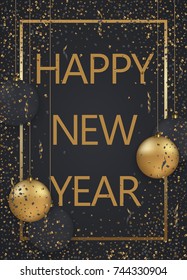 Vector modern Christmas or 2018 Happy New Year winter holiday invitation card background
