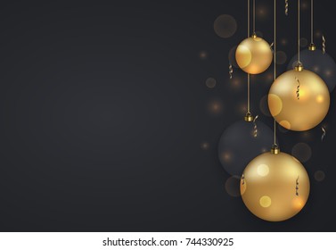 Vector modern Christmas or 2018 Happy New Year winter holiday invitation card background