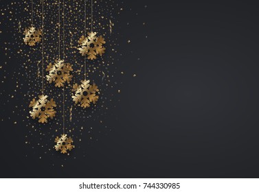 Vector modern Christmas or 2018 Happy New Year winter holiday invitation card background