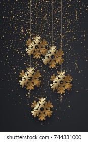 Vector modern Christmas or 2018 Happy New Year winter holiday invitation card background
