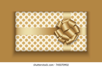Vector modern Christmas or 2018 Happy New Year winter holiday invitation card background. Gift box postcard