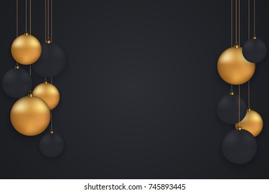 Vector modern Christmas or 2018 Happy New Year winter holiday invitation card background