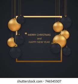 Vector modern Christmas or 2018 Happy New Year winter holiday invitation card background