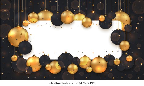 Vector modern Christmas or 2018 Happy New Year winter holiday invitation card background