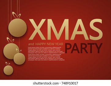 Vector modern Christmas or 2018 Happy New Year winter holiday invitation card background