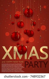 Vector modern Christmas or 2018 Happy New Year winter holiday invitation card background