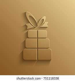 Vector modern Christmas or 2018 Happy New Year winter holiday invitation card background. Gift icon postcard