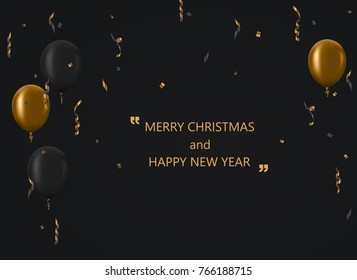 Vector modern Christmas or 2018 Happy New Year winter holiday invitation card background