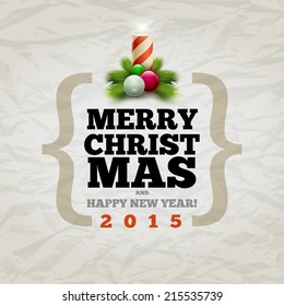 Vector modern Christmas and new year invitation design template. Elements are layered separately in vector file.