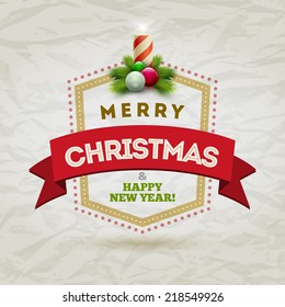 Vector modern Christmas and new year ibadge design template. 