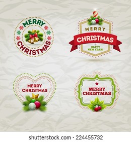 Vector modern Christmas and new year invitation design template. Elements are layered separately in vector file.