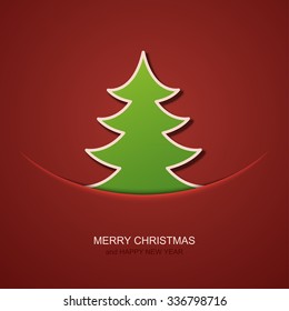 Vector modern christmas tree background. Invitation of xmas or happy new year