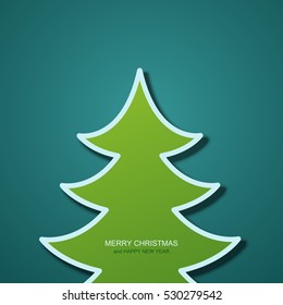 Vector modern christmas tree background. Invitation of xmas or happy new year