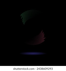 Vector modern circle effect colorful design sound audio wave, equalizer waveform, music sound technology illustration black background, light shadow