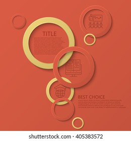 Vector modern circle e-learning, education infographic background. Eps10