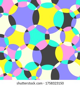 vector modern circle geometric overlap seamless pattern