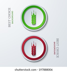 Vector modern circle icons on sample background. 2 variants. Eps10