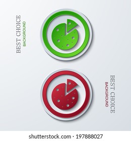 Vector modern circle icons on sample background. 2 variants. Eps10