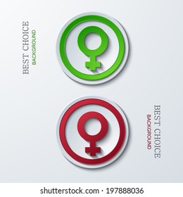 Vector modern circle icons on sample background. 2 variants. Eps10